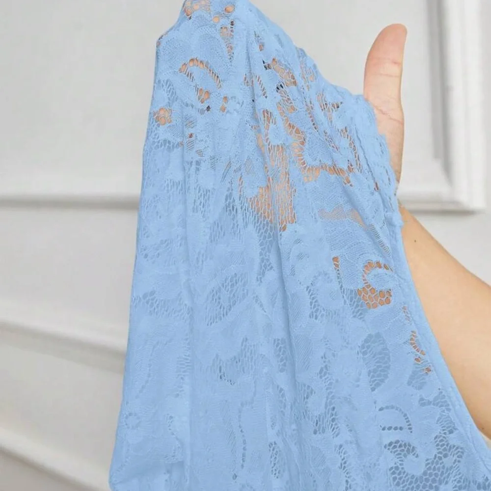 Elegant Blue Lace Dress - Picture 6 of 6